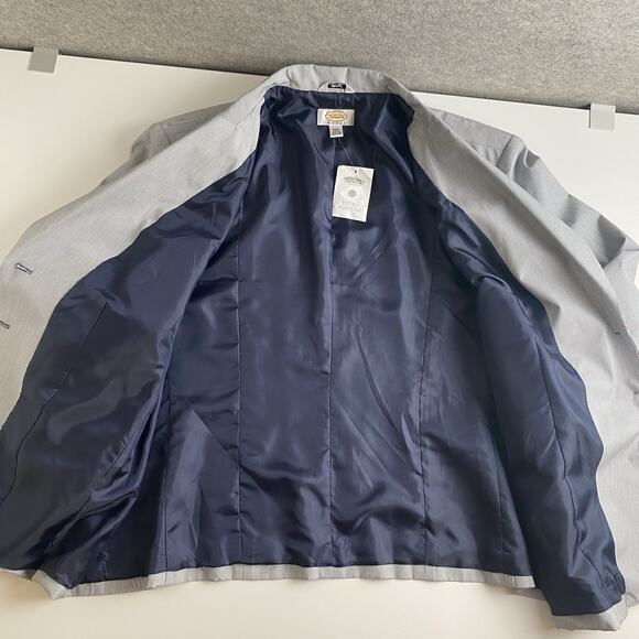 Talbots Plus Blazer Jacket Sz 22W Blue White Striped Office Career Italy NWT New - Picture 12 of 12